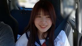 Pretty Japanese girl in school uniform gets a tug job outside - 21:34 video - from JapRZ