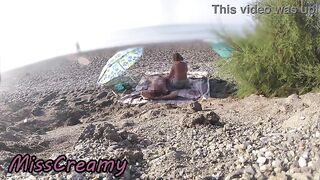 STRANGER CUMS ON WIFE AT PUBLIC BEACH - 1:20 video - from Amateur8