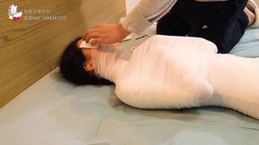 Bound Brunette Siuseppe's Asian Mummification - HD - 41:29 video - from AbJav