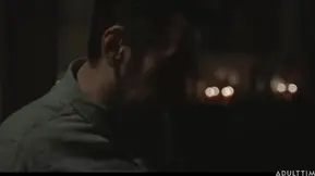 Horny Krampus pleasuring bearded man in the living room - SD - 5:28 video - from MoreHardPorn