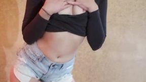 Beautiful girl dances and strips off shorts & crop top - HD - 4:30 video - featuring Melissa Milano - from SexPester