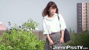 ”Japanese lady finds a secluded place to pee in public space” - HD - 5:59 video - from LesbianBliss