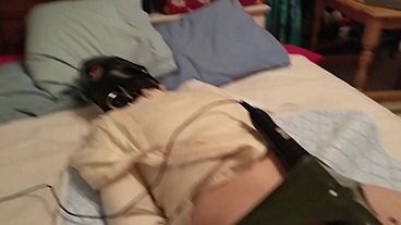 Orgasms, sensory deprivation, and the custom straight jacket I made myself (it can be locked on with my collar and chastity b... - HD - 1:22 video - from Sheer