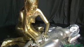 Metallic body painting 003 - 48:06 video - from FapHouse