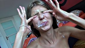 Skinny Teen Takes a Messy Facial! - HD - 6:08 video - from Some.Porn