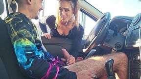 Italian babe jerks off stranger's dick in a car on public - HD - 12:21 video - from XGroovy