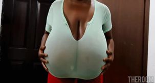 Ebony mom with Natural Monsters Tits - Big tits, boob play solo - 13:54 video - from Xtits