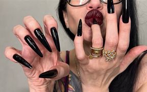Black Long Nails, Sharp Claws, Long Fingers and Hands Worship - HD - 17:33 video - from FapHouse