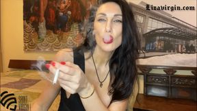 Hot MILF smokes a cigarette and fuck myself - HD - 12:24 video - featuring Liza Virgin - from LoyalFans