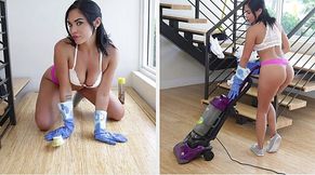 Latina maid polishes big cock of Bruno Dickemz - HD - 12:00 video - featuring Selena Rose - from Jizzberry