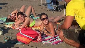 Spanish chicks seduced on a beach - HD - 57:51 video - from VXXX