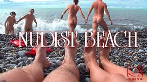 Regina Noir - Nudist Beach Nude Young Couple At The Beach Teen 18+ Naked Couple At The Nudist Beach Naturist Beach - HD - 1:40 video - from AbMilf