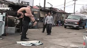 Julie Night's big dick fisting in the junkyard