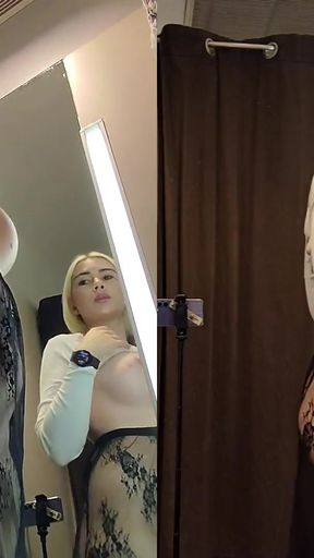 Try on haul see-through clothes in dressing room. Naked Blonde with Big Tits   Clip 3 - HD - 0:30 video - from xHamster