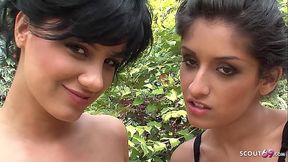 Skinny indian Teens fingering each other at Lesbian Sex in the Garden - HD - 19:11 video - from XVideosRed