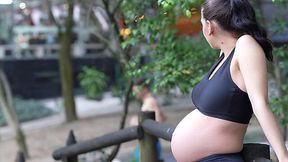 Pregnant brunette desperately wanted a threesome - HD - 15:20 video - from AnySex