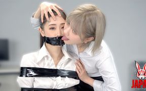 Bound and Gagged for Her Nose Play Pleasure - an Komatsu Straddles and Sucks While Haruhi Tsukigata Squirms on Her Office Chair - 4K - 12:04 video - from xHamster