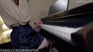 Music is fun when a student has no panties | piano lessons | SEX with Teacher | cum on face - HD - 14:37 video - from Pornzona