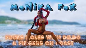 Monika Fox Fucks Holes With A Big Dildo & Fingers Prolapse On Coast - 4K - 11:10 video - featuring Monika Fox - from xHamster