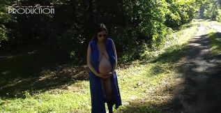 Pregnant Lena showing her boobs in the forest - HD - 2:22 video - from xHamster