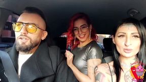 Real amateur couple and porn star Jasmin Carrera in a wild public lesbian threesome - SD - 11:43 video - from ThreesomeXL