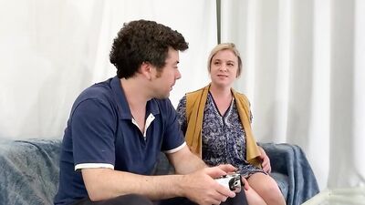 Dude massages his stepmom and fucks her on the couch - HD - 18:17 video - from MomVids