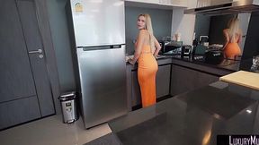 In orange dress Luxury Mur get fondled by her naughty stepson - HD - 13:26 video - from XGroovy