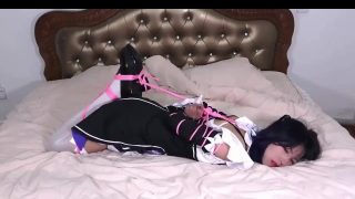 Chinese babe cosplayer 2B from Nier: Automata getting hogtied - HD - 64:02 video - from CosplayPornTube