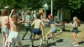 Stunning retro scene with coeds playing basketball outdoors - SD - 7:30 video - from MyLust