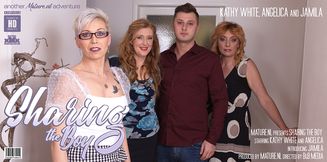 One lucky young guy fucking three hot mature ladies at once - HD - 41:39 video - from Mature.nl