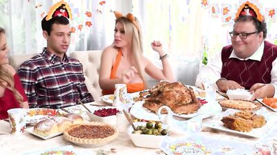 Blonde MILFs and a horny dude are shagging on the floor - HD - 28:23 video - featuring Kali Roses - from MomVids