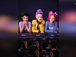 Algorithmic Exposure: AI-Generated Phone Tape of Rumi, Zoey & Mira - HD - 4:45 video - from Lesbian8