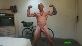 Straight big dick tattooed alpha muscled stud Domenic Kane talks dirty, jerks and cums after flexing and boxing - HD - 26:17 video - from Clips4sale
