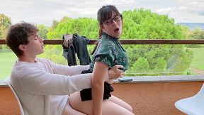 Japanese Cutie's Balcony Thrills: Tease & Cream - HD - 12:29 video - from XGroovy