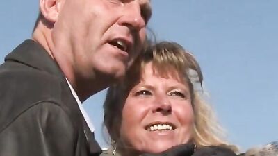Petra Wegat's massive knockers get out for public anal and blowjob on wrecked rides - SD - 12:37 video - from MomVids