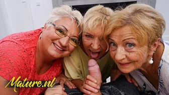 Three Insatiable Grannies Take Turns Pleasuring a Young Stud - HD - 10:34 video - featuring Martin Spell - from Fucker