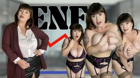 Roxanne's Humiliating Fall in the T&A Trap - Bitch Boss Roxanne Miller makes your cock cum with huge boobs, huge tits, garter and nylons, embarrassed naked female, ENF 4K - 4K - 17:18 video - from Clips4sale