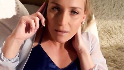 Cheating wife talks with her husband over the phone while being fucked - HD - 12:00 video - from MomVids