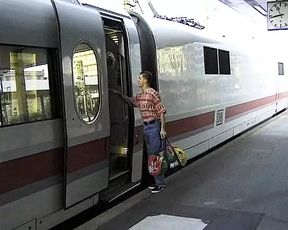 Hot German blonde with amazing round tits gets to please a dude on a train - 21:12 video - from xHamster