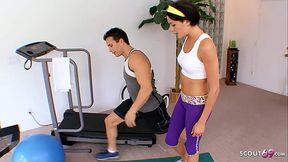 Fitness Teen in Spandex seduce to Fuck by Big Dick Guy during Sport - HD - 25:44 video - from XVideosRed