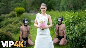 BRIDE4K. Blonde bride with natural tits enjoyed a good fuck on her kinky wedding - HD - 15:42 video - from xHamster