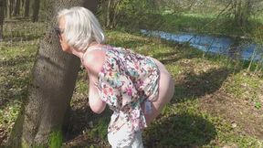 Granny Shows Her Horny Wet Holes Outdoors - HD - 2:48 video - from FapHouse