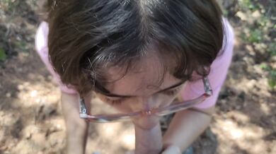 LATINA TEEN JASMINE GIVES BLOWJOB IN SECLUDED WOODS - HD - 1:25 video - from Juicexxx