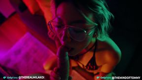 Emo goth teen Mila Koi sucks cock and gets creampied - SD - 2:03 video - from BondageNest