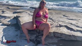 Bikini Nympho Masturbates on the Beach - Risky Squirting Orgasms - SD - 4:41 video - from FapHouse