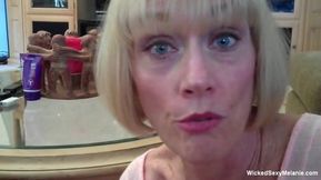 Blonde grandma is tugging and sucking cock in POV - 18:35 video - from FapHouse