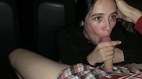Teen babe loves to swallow cum after sloppy blowjob in public place - HD - 10:03 video - from XGroovy