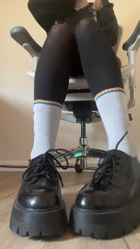 Sock-loving foot fetishist finds a new obsession with stockings and shoes - HD - 0:14 video - from Boinkz