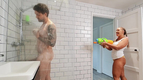 ”BRAZZERS - Beth Bennett Surprised Her Hubby In The Shower... with a water gun” - HD - 7:58 video - from 4Wank
