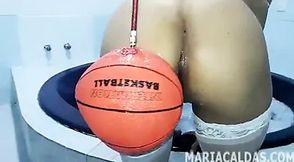 Maria Caldas inflatable basketball ball - 0:59 video - from xHamster